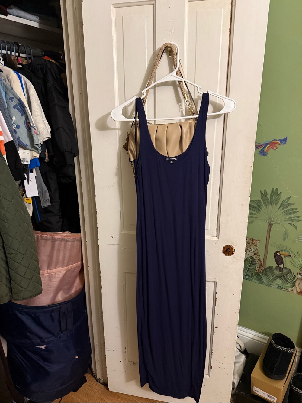 Fashion Nova Navy Scoop Neck Maxi Dress